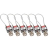 Kompakte Sicherheitsschlösser – mit Kabelbügel, Grau, KA - Gleichschließende Schlösser, Stahl, 108.00 mm, 6 Stück / Box